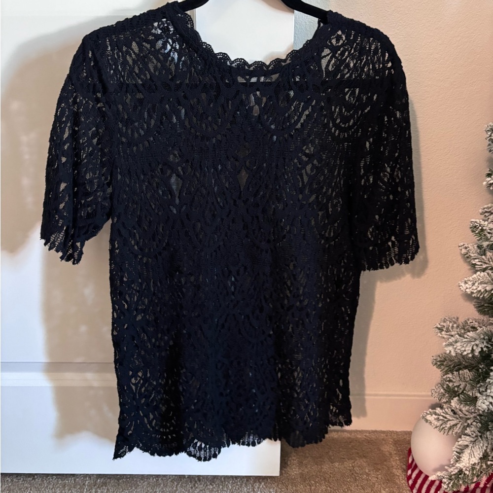 Zara Black Lace Blouse